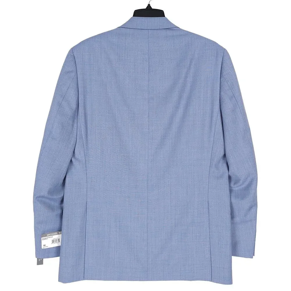 Michael Kors Mens Classic Fit Suit Jacket 38R Light Blue Solid Stretch Wool NWT